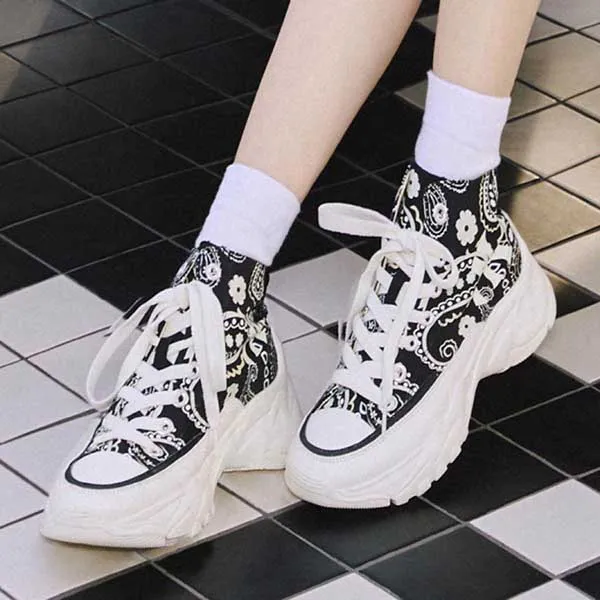 Giày Thể Thao MLB Chunky High Light Paisley New York Yankees 3ASHULP2N-50BKS Màu Đen Size 235