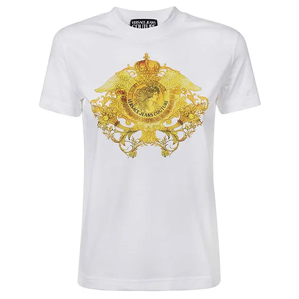 Áo Phông Versace Jeans Couture Rococo Crystal Motif T-shirt B2HWA730 30454 003 Màu Trắng