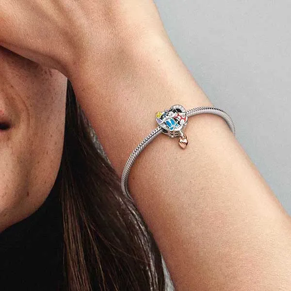 Hạt Vòng Charm Pandora Ohana Lilo & Stitch De Disney 781682C01 Phối Màu