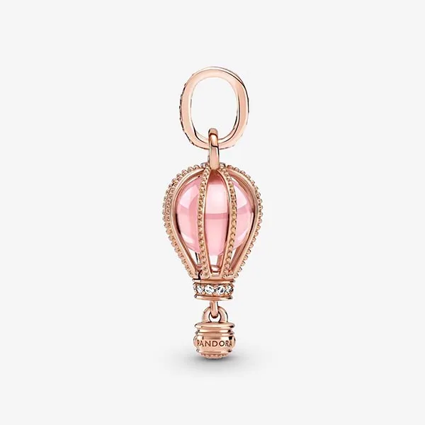 Hạt Vòng Charm Pandora Sparkling Pink Hot Air Balloon Dangle Charm 789434C01 Màu Vàng Hồng