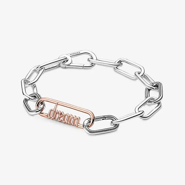 Hạt Vòng Charm Pandora Me Styling Dream Word Link 789687C00 Màu Vàng Hồng - Trang sức - Vua Hàng Hiệu