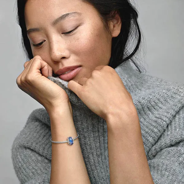 Hạt Vòng Charm Pandora Galaxy Blue & Star Murano 790015C00 Màu Bạc Xanh - Trang sức - Vua Hàng Hiệu