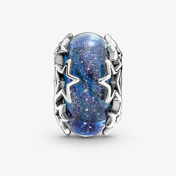 Hạt Vòng Charm Pandora Galaxy Blue & Star Murano 790015C00 Màu Bạc Xanh - Trang sức - Vua Hàng Hiệu