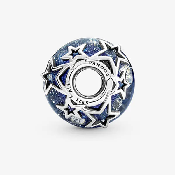 Hạt Vòng Charm Pandora Galaxy Blue & Star Murano 790015C00 Màu Bạc Xanh - Trang sức - Vua Hàng Hiệu