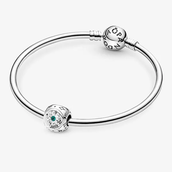 Hạt Vòng Charm Pandora Clover Horseshoe & Ladybird Three-Sided 790100C01 Màu Bạc