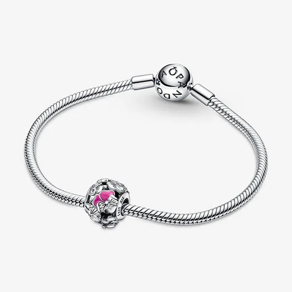 Hạt Vòng Charm Pandora Pansy Flower Friends 790759C01 Màu Hồng Bạc