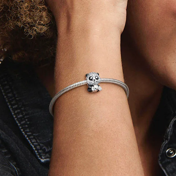 Hạt Vòng Charm Pandora Sparkling Cute Panda 790771C01 Màu Bạc Đen - Trang sức - Vua Hàng Hiệu