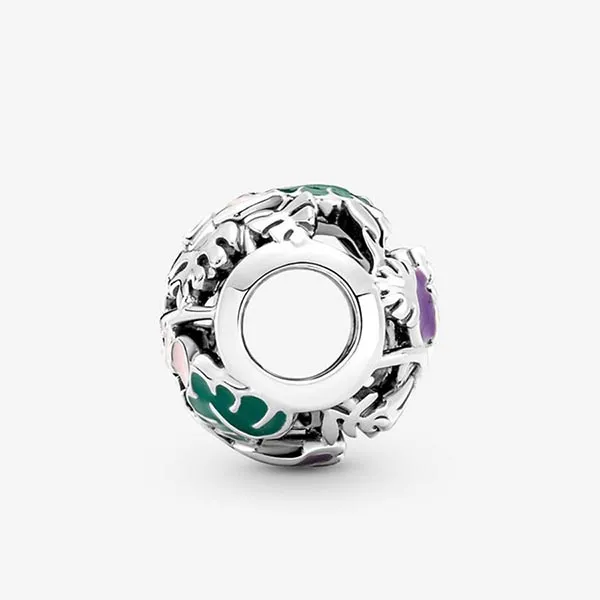 Hạt Vòng Charm Pandora Jungle Creatures & Leaves Charm 791620C01 Phối Màu - Trang sức - Vua Hàng Hiệu