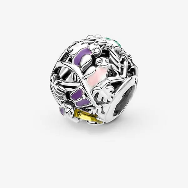 Hạt Vòng Charm Pandora Jungle Creatures & Leaves Charm 791620C01 Phối Màu - Trang sức - Vua Hàng Hiệu