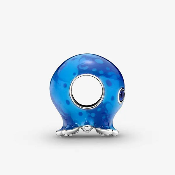 Hạt Vòng Charm Pandora Poulpe Bulles & Vagues De l'Océan 791698C01 Màu Xanh Dương
