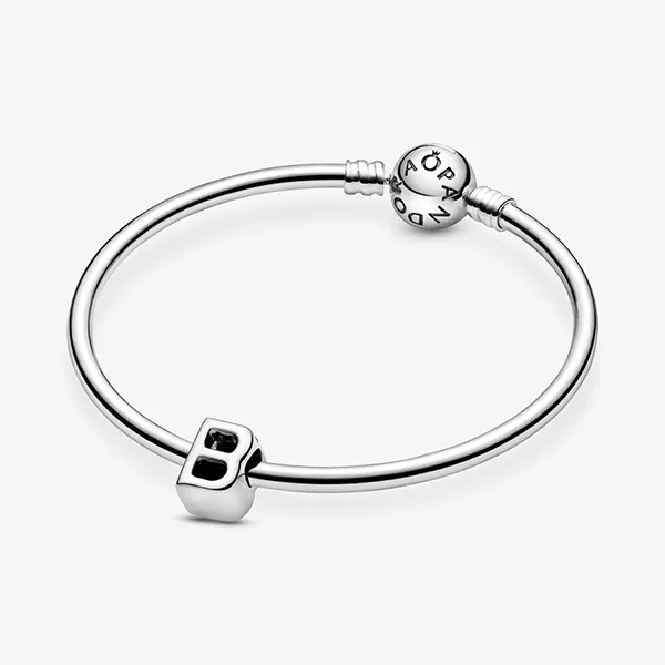 Hạt Vòng Charm Pandora Letter B Alphabet 797456 Màu Bạc