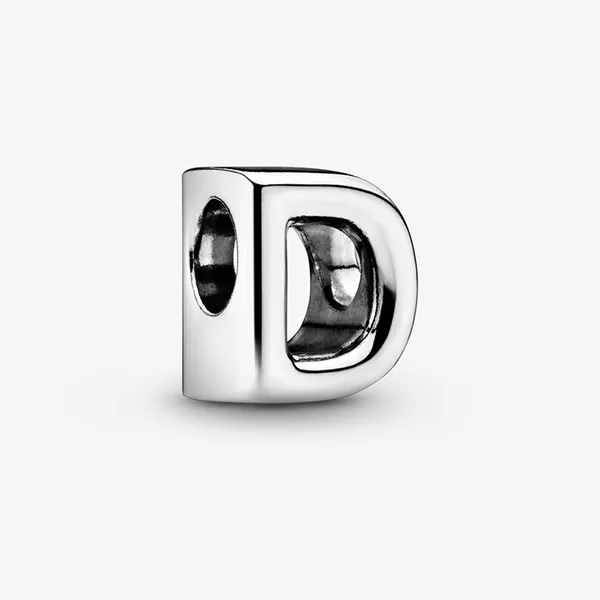 Hạt Vòng Charm Pandora Letter D Alphabet 797458 Màu Bạc