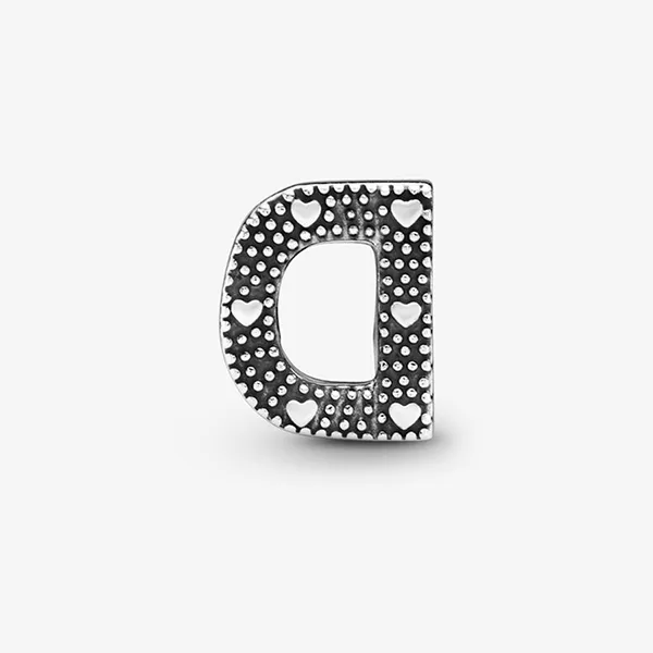 Hạt Vòng Charm Pandora Letter D Alphabet 797458 Màu Bạc