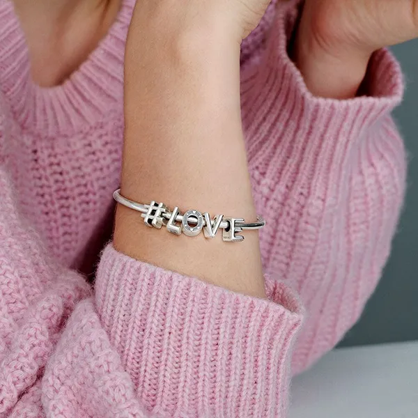Hạt Vòng Charm Pandora Letter L Alphabet 797466 Màu Bạc