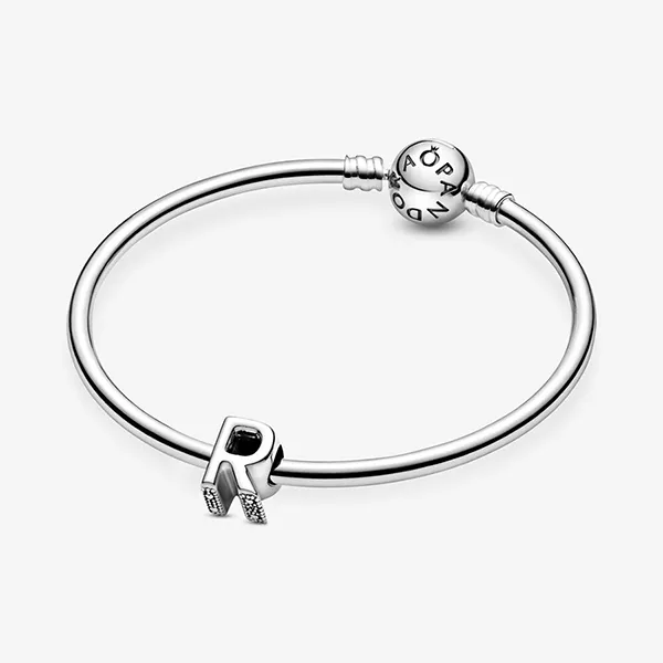Hạt Vòng Charm Pandora Letter R Alphabet 797472 Màu Bạc