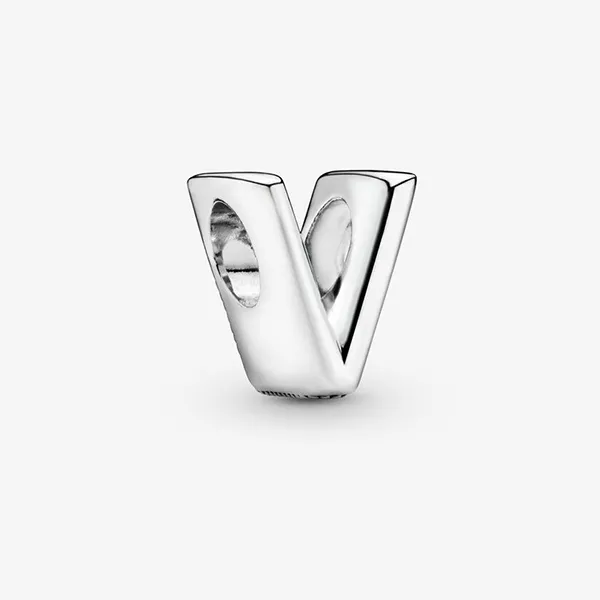 Hạt Vòng Charm Pandora Letter V Alphabet 797476 Màu Bạc - Trang sức - Vua Hàng Hiệu