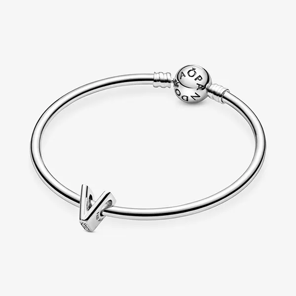 Hạt Vòng Charm Pandora Letter V Alphabet 797476 Màu Bạc - Trang sức - Vua Hàng Hiệu