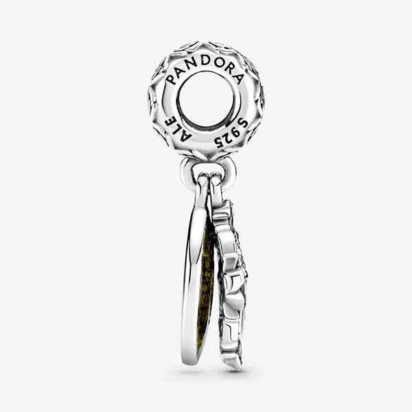 Hạt Vòng Charm Pandora Disney Beauty And The Beast Dancing Dangle 799014C01 Màu Vàng Bạc