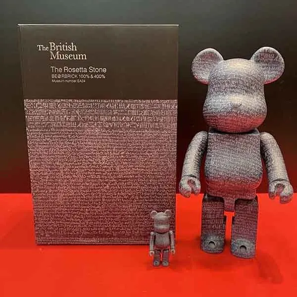 Đồ Chơi Mô Hình Bearbrick The British Museum Rosetta Stone Màu Xám Đen Size 100% + 400% - Đồ chơi mô hình - Vua Hàng Hiệu