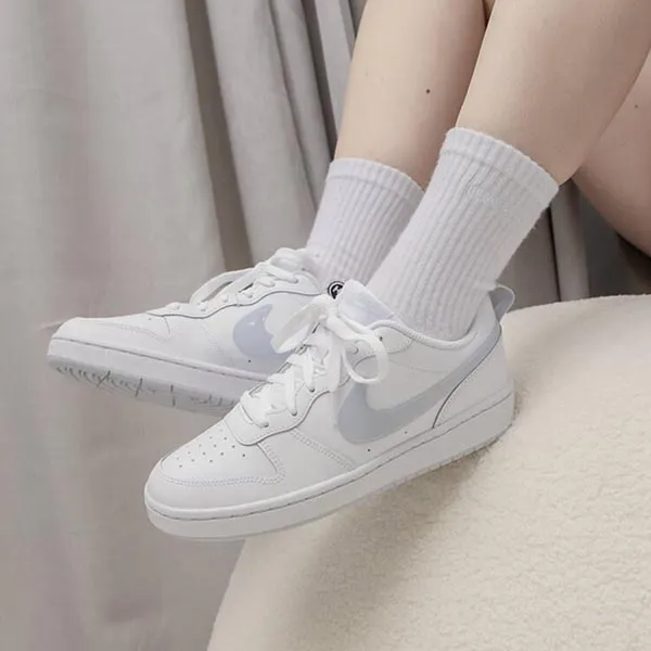 Giày Thể Thao Nike Court Borough Low 2 GS 'White' BQ5448-118 Màu Trắng Size 36