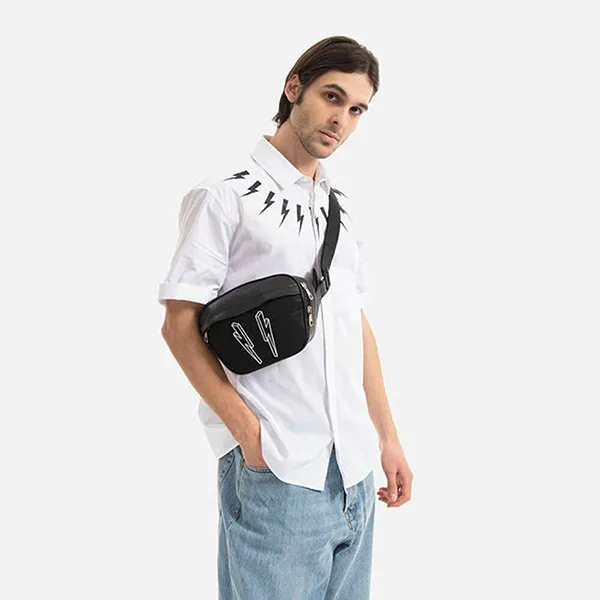 Túi Đeo Chéo Neil Barrett 3D Thunderbolt Belt Bag Màu Đen - Túi xách - Vua Hàng Hiệu