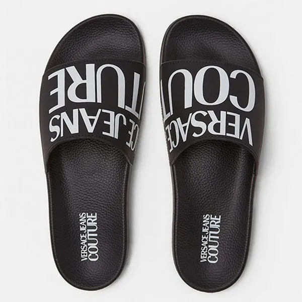Dép Versace Jeans Couture Slides Black 72YA3SQ6 ZS201 899 Màu Đen Size 39