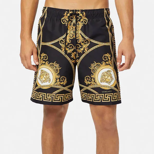 Quần Shorts Versace La Coupe Des Dieux Boardshorts 1002517 1A01858 5B090 Màu Vàng Đen - Thời trang - Vua Hàng Hiệu