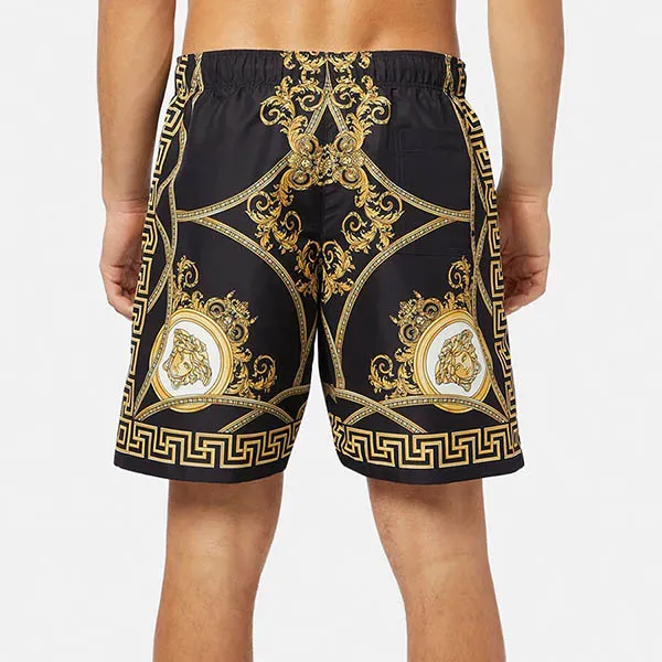 Quần Shorts Versace La Coupe Des Dieux Boardshorts 1002517 1A01858 5B090 Màu Vàng Đen - Thời trang - Vua Hàng Hiệu