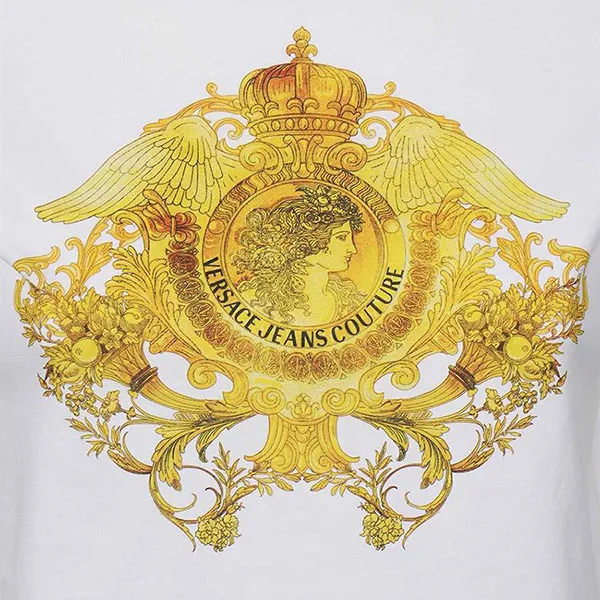 Áo Phông Versace Jeans Couture Rococo Crystal Motif T-shirt B2HWA730 30454 003 Màu Trắng