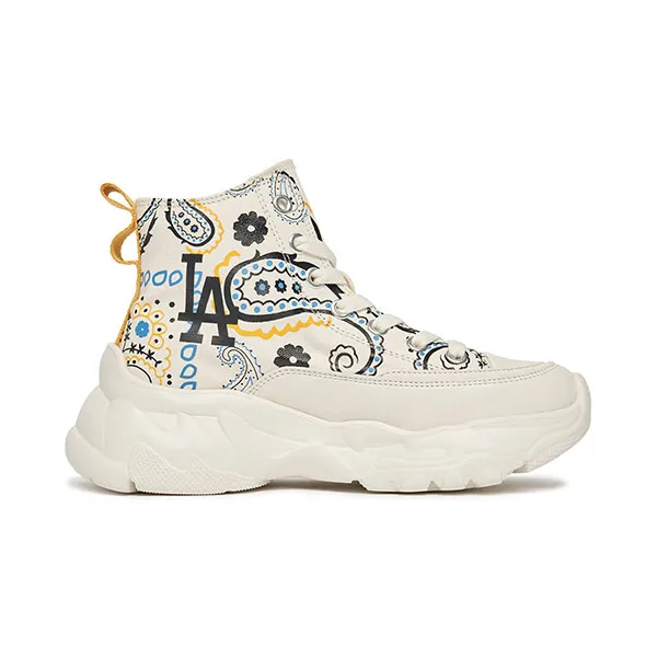 Giày Thể Thao MLB Chunky High Light Paisley Los Angeles Dodgers 3ASHULP2N-07IVS Màu Trắng Size 250