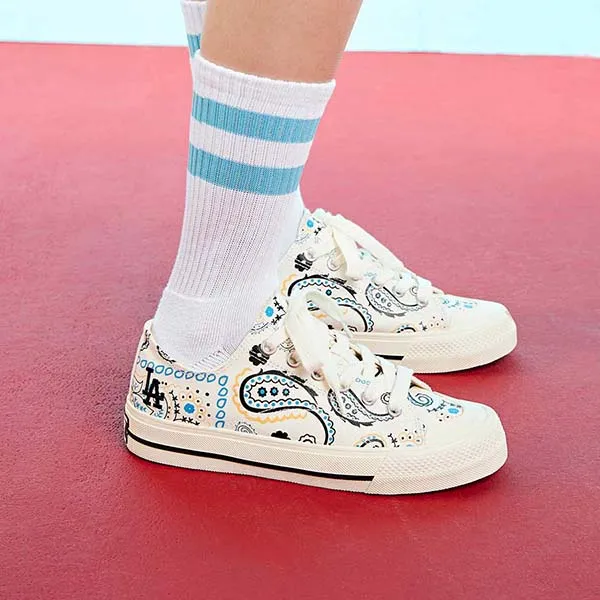 Giày Sneakers MLB Playball Paisley Los Angeles Dodgers 3ACVVP12N-07IVS Màu Trắng