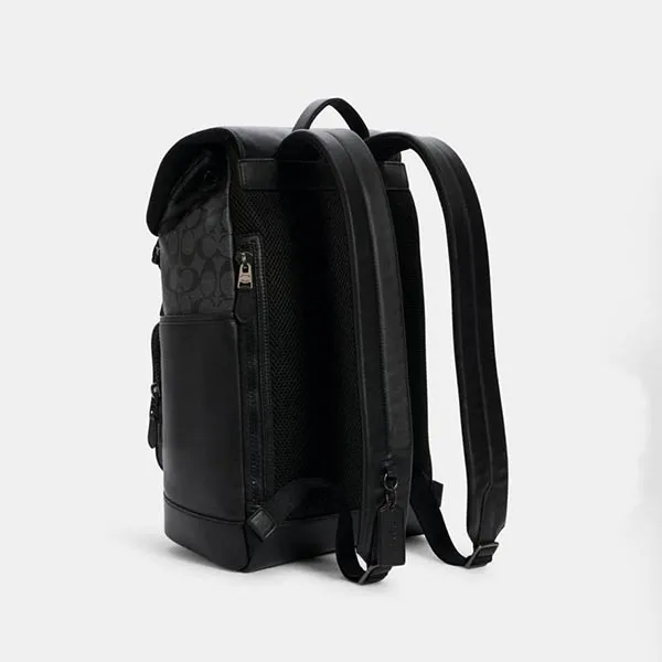 Balo Nam Coach Track Backpack In Signature Canvas Màu Đen Xám - Túi xách - Vua Hàng Hiệu