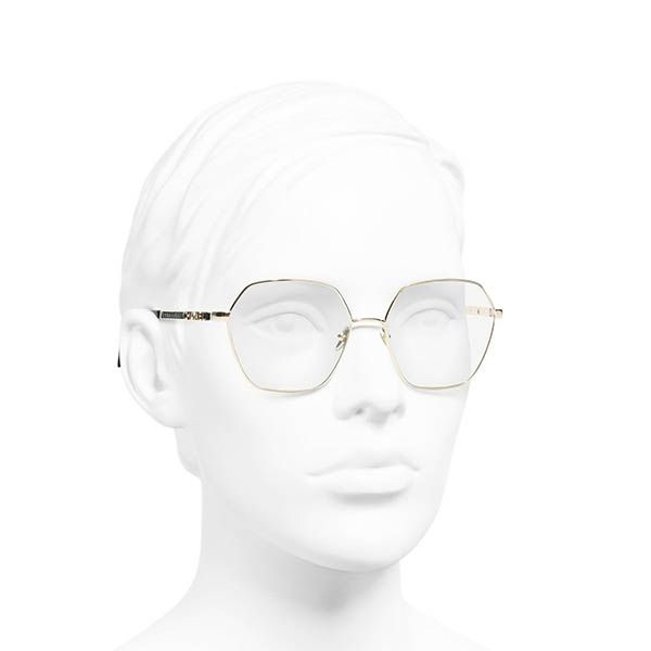 Kính Mắt Cận Chanel Round Eyeglasses CH2204 C134 Màu Vàng Đen Size 53 - 1