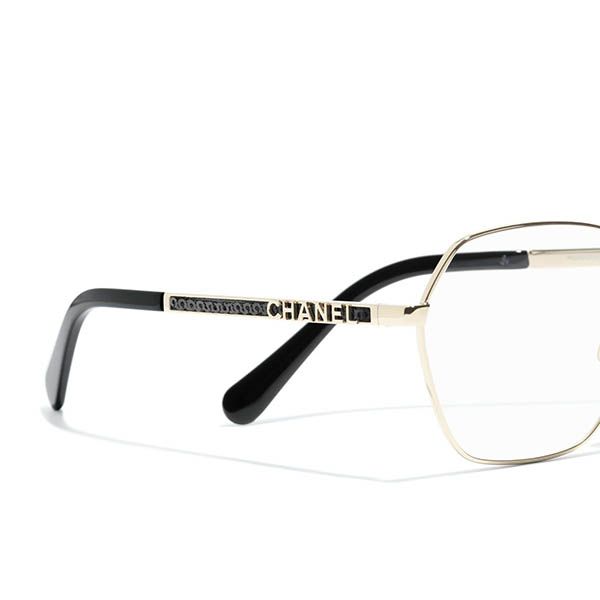 Kính Mắt Cận Chanel Round Eyeglasses CH2204 C134 Màu Vàng Đen Size 53 - 5