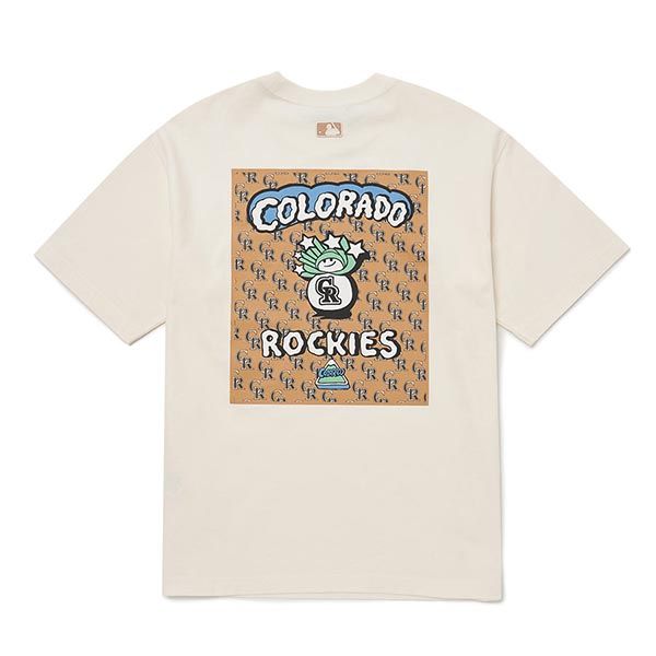 Áo Phông MLB City Life Overfit Colorado Rockies Tshirt 3ATSC0124-04CRS Màu Kem - 3