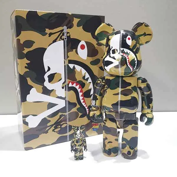 Đồ Chơi Mô Hình Bearbrick MMJ Mastermind Japan Vs Bape Yellow Màu Vàng Phối Họa Tiết Size 100% + 400% - Đồ chơi mô hình - Vua Hàng Hiệu