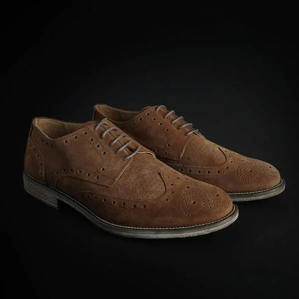 Giày Tây Nam Duca Di Morrone Da Lộn Màu Nâu Size 40