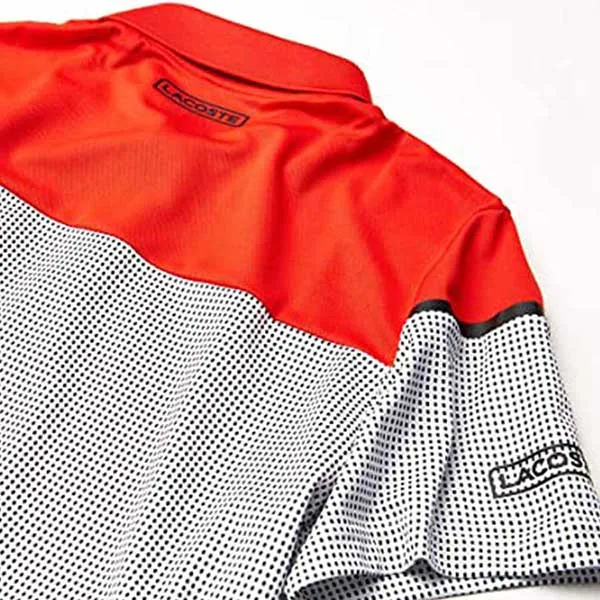 Áo Polo Lacoste Men's Short Sleeve Ultra Dry Mesh Sport Polo Màu Đỏ Cam Size S