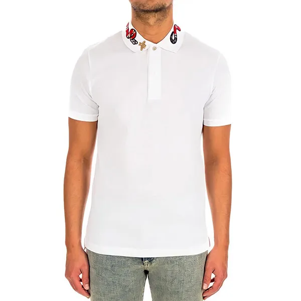 Áo Polo Gucci Snake Neckline Màu Trắng