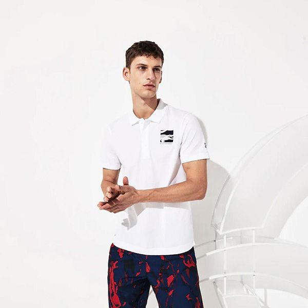 Áo Polo Lacoste Novak Djokovic Badge Lightweight Cotton Màu Trắng Size M - 1