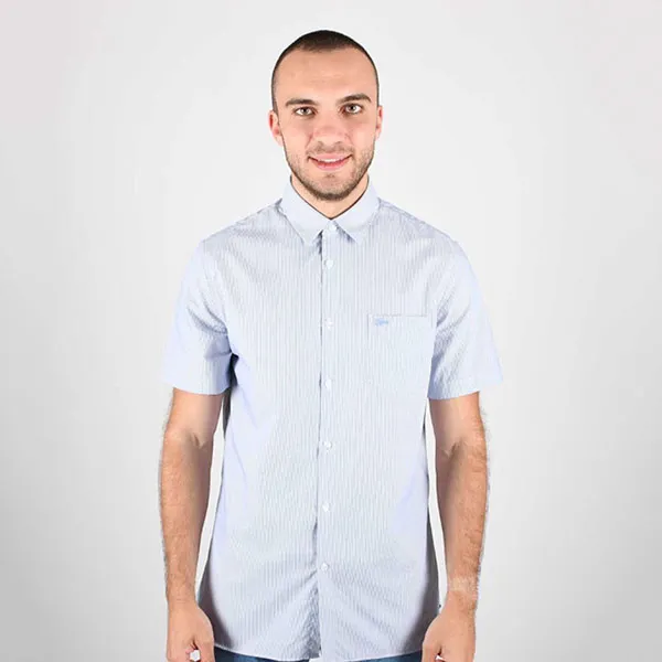 Áo Sơ Mi Lacoste Men's Striped Shirt Regular Fit Xanh Kẻ Size 38