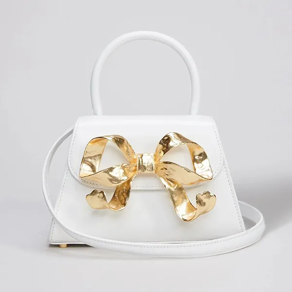 Túi Xách Self-Portrait The Bow Mini In White With Gold Hardware Màu Trắng - Túi xách - Vua Hàng Hiệu
