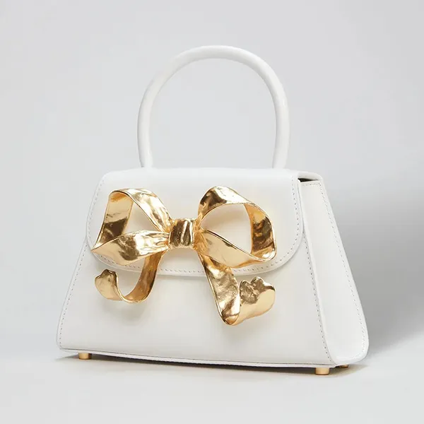 Túi Xách Self-Portrait The Bow Mini In White With Gold Hardware Màu Trắng - Túi xách - Vua Hàng Hiệu