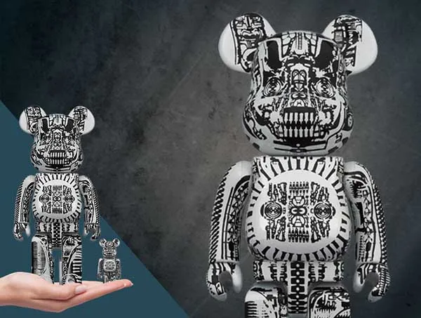 Đồ Chơi Mô Hình Bearbrick World Wide Tour H.R. Giger Màu Đen Trắng Size 100% + 400% - Đồ chơi mô hình - Vua Hàng Hiệu