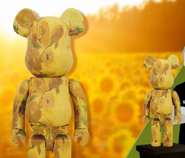 Đồ Chơi Mô Hình Bearbrick Van Gogh Museum Sunflowers Màu Vàng Size 1000% - Đồ chơi mô hình - Vua Hàng Hiệu