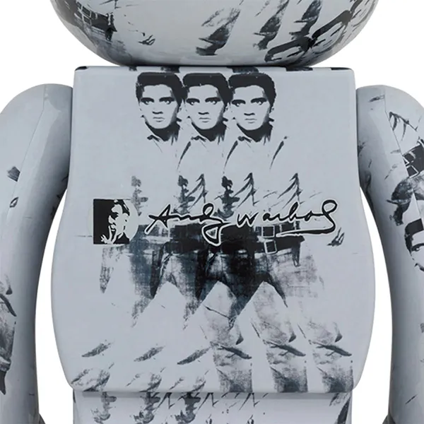 Đồ Chơi Mô Hình Bearbrick Andy Warhol's Elvis Presley Màu Xám Size 100% + 400% - Đồ chơi mô hình - Vua Hàng Hiệu