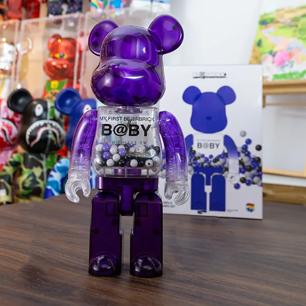 Đồ Chơi Mô Hình Bearbrick Macau 2020 WF Fashion My First B@by Purple Màu Trắng Tím Size 1000% - Đồ chơi mô hình - Vua Hàng Hiệu
