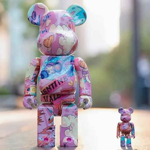 Đồ Chơi Mô Hình Bearbrick X QQ Valentine Limited Edition 520 Phối Màu Size 100% + 400%
