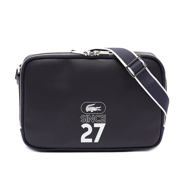 Túi Đeo Chéo Lacoste Men's 1927 Print Logo Rectangular Canvas Crossbody Bag Màu Xanh Navy - Túi xách - Vua Hàng Hiệu
