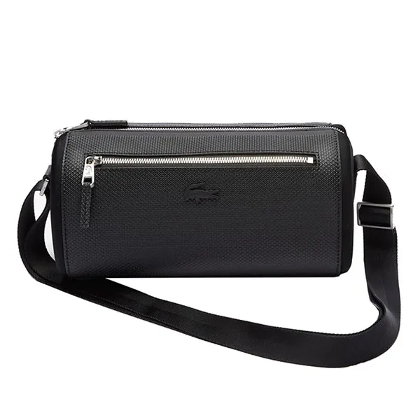 Túi Đeo Chéo Nam Lacoste Men's Chantaco Matte Stitched Leather Boston Bag NH3268CE.000 Màu Đen